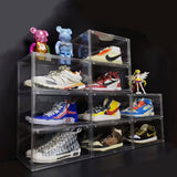 Darrahopens Auto Accessories > Tools 5PC  Black Stackable Shoe Display Box Hard Acrylic Sneaker Storage Containers Case
