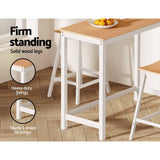 Darrahopens Auto Accessories > Tools Artiss Bar Table Ari Dining Desk High Solid Wood Kitchen Shelf Wooden White Cafe