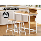 Darrahopens Auto Accessories > Tools Artiss Bar Table Ari Dining Desk High Solid Wood Kitchen Shelf Wooden White Cafe