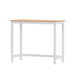 Darrahopens Auto Accessories > Tools Artiss Bar Table Ari Dining Desk High Solid Wood Kitchen Shelf Wooden White Cafe