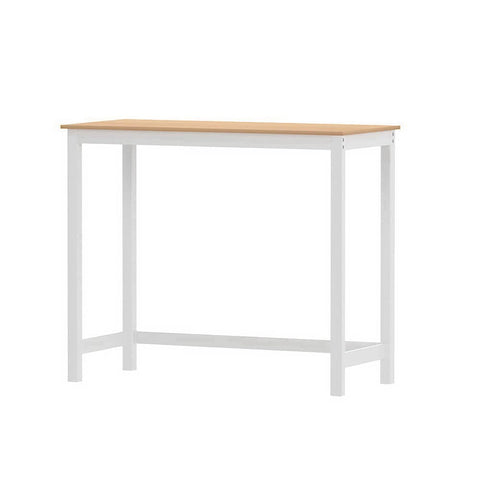 Darrahopens Auto Accessories > Tools Artiss Bar Table Ari Dining Desk High Solid Wood Kitchen Shelf Wooden White Cafe