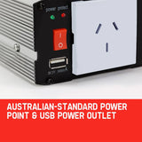 darrahopens Auto Accessories > Tools GENPOWER 300W/600W Pure Sine Wave 12V/240V Power Inverter Car Plug Caravan Boat