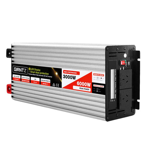 darrahopens Auto Accessories > Tools Giantz Power Inverter 3000W or 6000W Pure Sine Wave 12V-240V Camping Boat Caravan