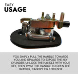 Darrahopens Auto Accessories > Tools Whale Tail T Handle Lock Latch Compression Lock Trailer Toolbox Black Chrome