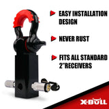 darrahopens Auto Accessories > Tools X-BULL Hitch Receiver 5T Recovery Receiver with Bow Shackle Tow Bar Off Road 4WD