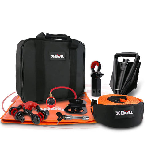 darrahopens Auto Accessories > Tools X-BULL Winch Recovery Kit 11PCS 4WD 4x4 Pack Off Road Snatch Strap Essential