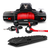 Darrahopens Auto Accessories > Winches X-BULL 14500LBS Electric Winch 12V synthetic rope with Recovery Tracks Gen3.0 Black