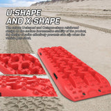 Darrahopens Auto Accessories > Winches X-BULL 2PCS Recovery Tracks Snow Tracks Mud tracks 4WD With 4PC mounting bolts Red
