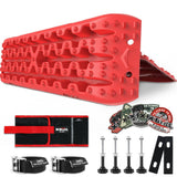 Darrahopens Auto Accessories > Winches X-BULL 2PCS Recovery Tracks Snow Tracks Mud tracks 4WD With 4PC mounting bolts Red