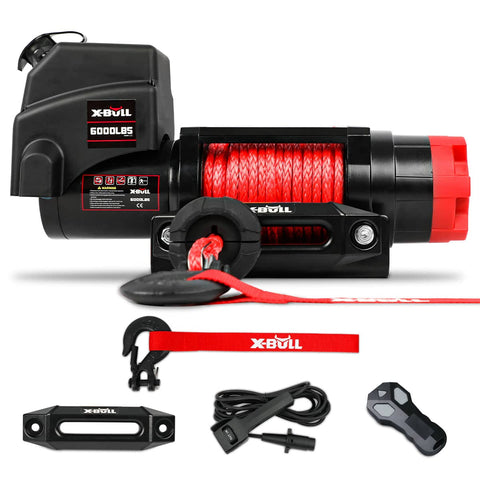 Darrahopens Auto Accessories > Winches X-BULL Electric Winch 6000LBS 12V BOAT Synthetic Rope Wireless Remote 4WD ATV UTV