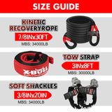 Darrahopens Auto Accessories > Winches X-BULL Recovery Kit Kinetic Recovery Rope With Hitch Receiver 5T Recovery Receiver