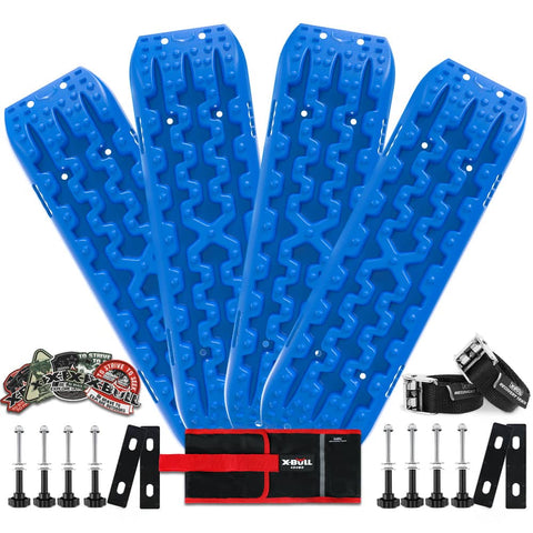 Darrahopens Auto Accessories > Winches X-BULL Recovery tracks Boards 10T 2 Pairs Sand Mud Snow With Mounting Bolts pins Blue