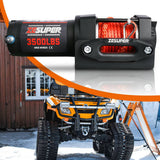 Darrahopens Auto Accessories > Winches ZESUPER 12V Winch 3500LBS Electric Winch ATV Winch Synthetic Rope Trailer BOAT
