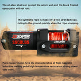 Darrahopens Auto Accessories > Winches ZESUPER 12V Winch 3500LBS Electric Winch ATV Winch Synthetic Rope Trailer BOAT