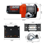 Darrahopens Auto Accessories > Winches ZESUPER Electric Winch 2500LBS/1134KG 12V 15.2M Steel Cable ATV UTV 4WD 4X4 Boat