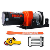 Darrahopens Auto Accessories > Winches ZESUPER Electric Winch 2500LBS/1134KG 12V 15.2M Steel Cable ATV UTV 4WD 4X4 Boat