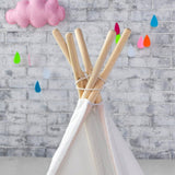 darrahopens Baby & Kids > Baby & Kids Others 5 Poles Giant Kids Teepee Tent (Natural Canvas)