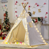 darrahopens Baby & Kids > Baby & Kids Others 5 Poles Giant Kids Teepee Tent (Natural Canvas)