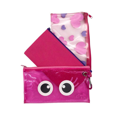 Darrahopens Baby & Kids > Baby & Kids Others Glitter Set Of 3 Pvc Pencil Cases