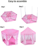 darrahopens Baby & Kids > Baby & Kids Others Princess Indoor Playhouse Toy Play Tent for Kids Toddlers with Mat Floor and Carry Bag (Pink)