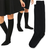 Darrahopens Baby & Kids > Boys Clothing 1x Pair School Uniform Knee High Socks Cotton Rich Girls Boys Kids - Black
