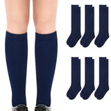 Darrahopens Baby & Kids > Boys Clothing 6x Pairs School Uniform Knee High Socks Cotton Rich Girls Boys Kids Bulk - Navy - 2-8 (10-12 Years Old)