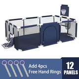 Darrahopens Baby & Kids > Gates & Playpens Baby Playpen Child Play Mat Interactive Safety Gate Slide Fence Game 12 Panels