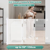 Darrahopens Baby & Kids > Gates & Playpens Retractable 1.5M Doorways Hallways Stairs Baby Gate Dog Pet Gate Indoor Outdoor Safety Gates White