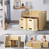 darrahopens Baby & Kids > Kid's Furniture Keezi 3 PC Nordic Kids Table Chair Set Beige Desk Activity Compact Children