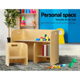 darrahopens Baby & Kids > Kid's Furniture Keezi 3 PC Nordic Kids Table Chair Set Beige Desk Activity Compact Children