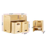 darrahopens Baby & Kids > Kid's Furniture Keezi 3 PC Nordic Kids Table Chair Set Beige Desk Activity Compact Children