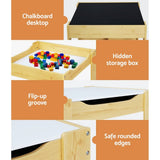 darrahopens Baby & Kids > Kid's Furniture Keezi 3PCS Kids Table and Chairs Set Activity Chalkboard Toys Storage Box Desk