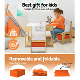 darrahopens Baby & Kids > Kid's Furniture Keezi 3PCS Kids Table and Chairs Set Activity Chalkboard Toys Storage Box Desk