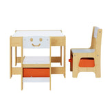 darrahopens Baby & Kids > Kid's Furniture Keezi 3PCS Kids Table and Chairs Set Activity Chalkboard Toys Storage Box Desk