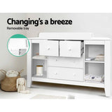 darrahopens Baby & Kids > Kid's Furniture Keezi Baby Change Table Tall boy Drawers Dresser Chest Storage Cabinet White