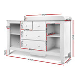 darrahopens Baby & Kids > Kid's Furniture Keezi Baby Change Table Tall boy Drawers Dresser Chest Storage Cabinet White