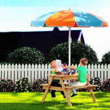 darrahopens Baby & Kids > Kid's Furniture Keezi Kids Outdoor Table and Chairs Picnic Bench Set Umbrella Water Sand Pit Box