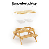 darrahopens Baby & Kids > Kid's Furniture Keezi Kids Outdoor Table and Chairs Picnic Bench Set Umbrella Water Sand Pit Box