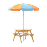 darrahopens Baby & Kids > Kid's Furniture Keezi Kids Outdoor Table and Chairs Picnic Bench Set Umbrella Water Sand Pit Box
