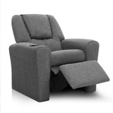 darrahopens Baby & Kids > Kid's Furniture Keezi Kids Recliner Chair Grey Linen Soft Sofa Lounge Couch Children Armchair