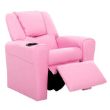 darrahopens Baby & Kids > Kid's Furniture Keezi Kids Recliner Chair Pink PU Leather Sofa Lounge Couch Children Armchair