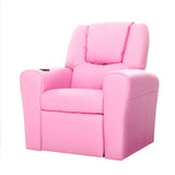 darrahopens Baby & Kids > Kid's Furniture Keezi Kids Recliner Chair Pink PU Leather Sofa Lounge Couch Children Armchair