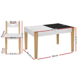 darrahopens Baby & Kids > Kid's Furniture Keezi Kids Table and Chair Set Activity Chalkboard Toys Storage Desk Drawing