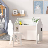 Darrahopens Baby & Kids > Kid's Furniture Keezi Kids Table and Chairs Set Activity Chalkboard Play Study Toys Storage Desk