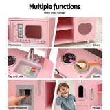 Darrahopens Baby & Kids > Kid's Furniture Keezi Kids Wooden Kitchen Pretend Play Sets Food Cooking Toys Children Pink