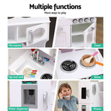 Darrahopens Baby & Kids > Kid's Furniture Keezi Kids Wooden Kitchen Set Pretend Play Toys Cooking Food Sets Children White