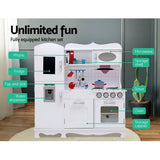 Darrahopens Baby & Kids > Kid's Furniture Keezi Kids Wooden Kitchen Set Pretend Play Toys Cooking Food Sets Children White