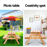 darrahopens Baby & Kids > Kid's Furniture Keezi Kids Wooden Picnic Table Set with Umbrella