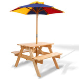 darrahopens Baby & Kids > Kid's Furniture Keezi Kids Wooden Picnic Table Set with Umbrella