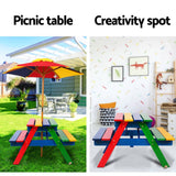 darrahopens Baby & Kids > Kid's Furniture Keezi Kids Wooden Picnic Table Set with Umbrella